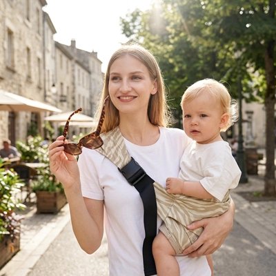 porte-bébé nouveau-né dans la rue