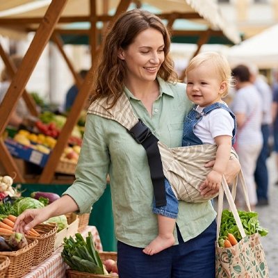 porte-bébé nouveau-né fruiterie