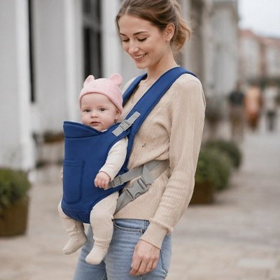 porte bébé physiologique bleu maman magasin