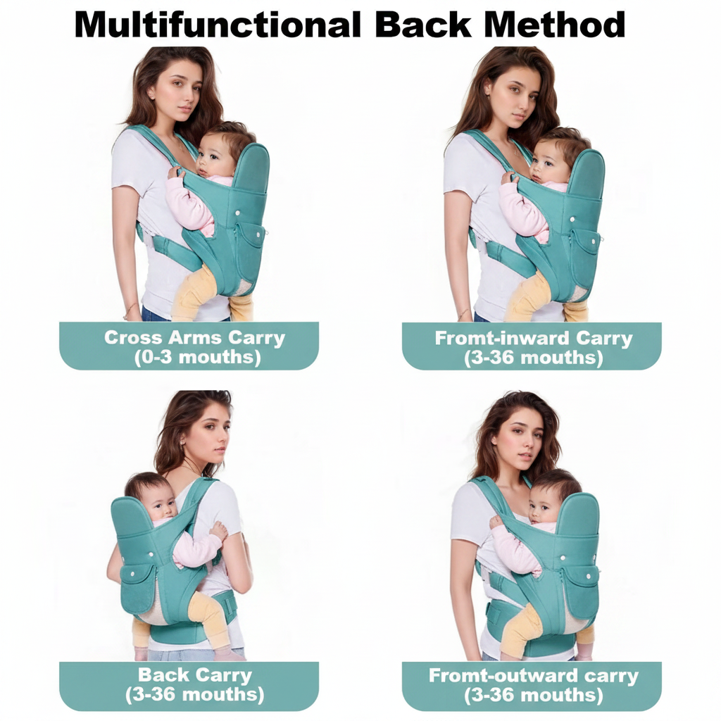 porte bebe physiologique positions