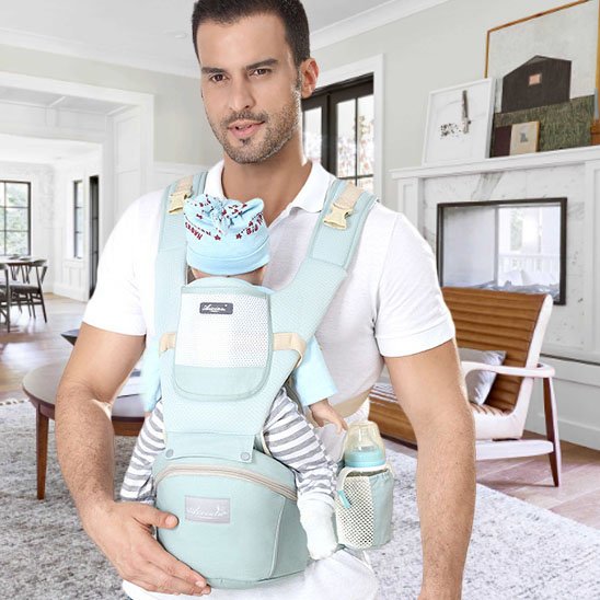porte bébé vert papa dos