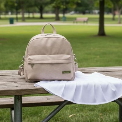sac a dos a langer beige table