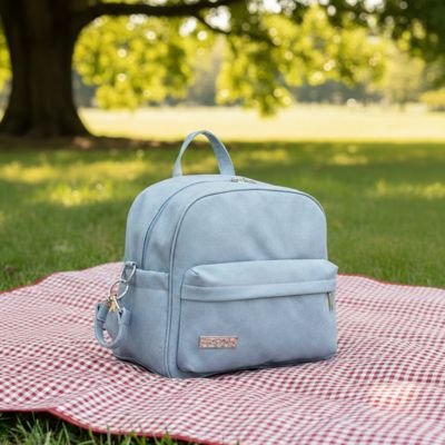 sac a dos a langer bleu couverture