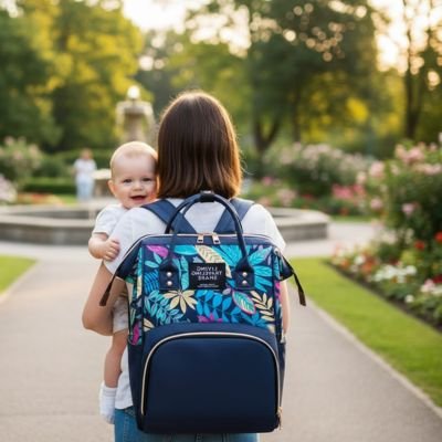 sac a dos a langer bleu maman lousse