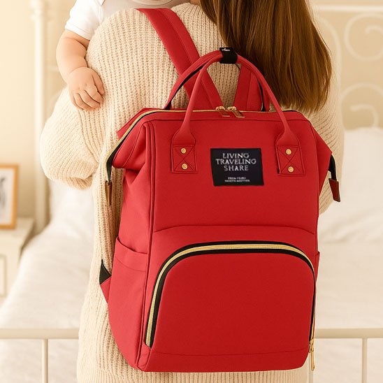 sac a dos bebe rouge