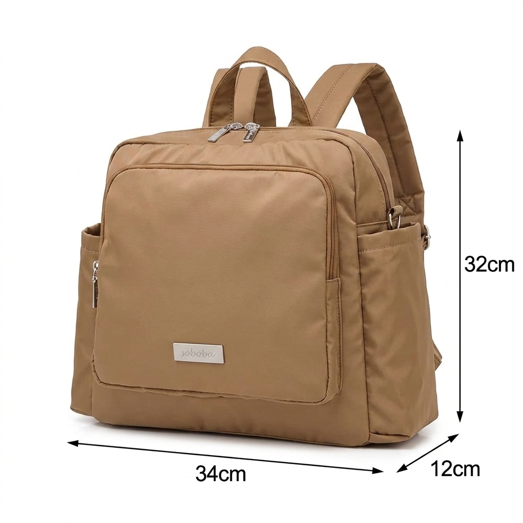 sac à langer à dos brun dimensions
