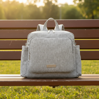 sac à langer à dos gris