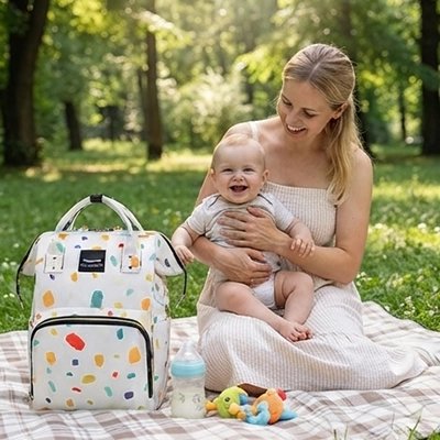 sac à langer à dos maman blanc picnic