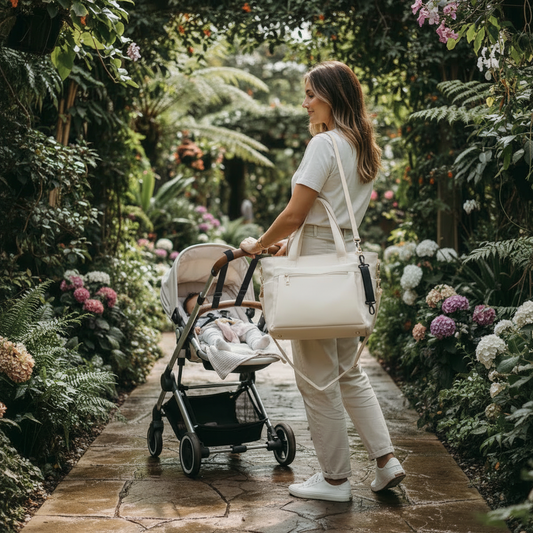 sac à langer bebe beige maman jardin botanique