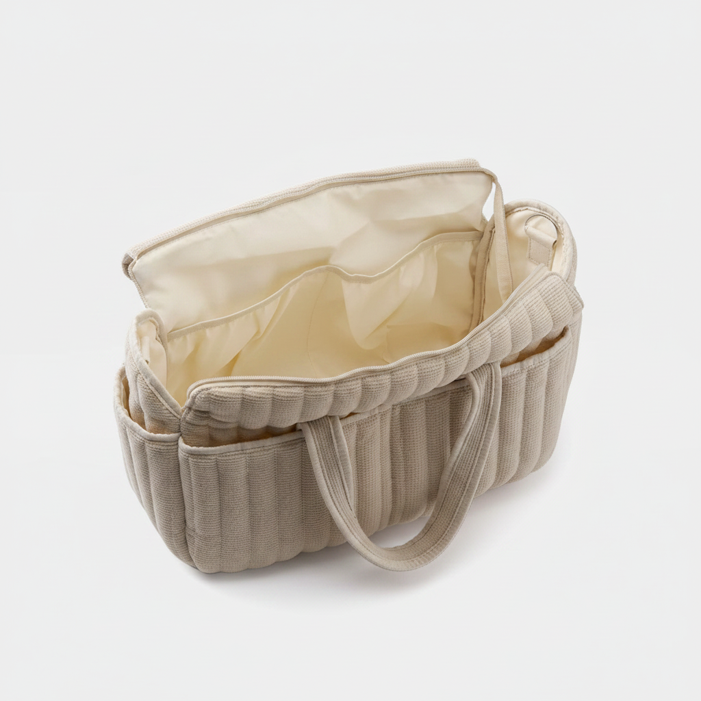 sac a langer bebe beige ouvert