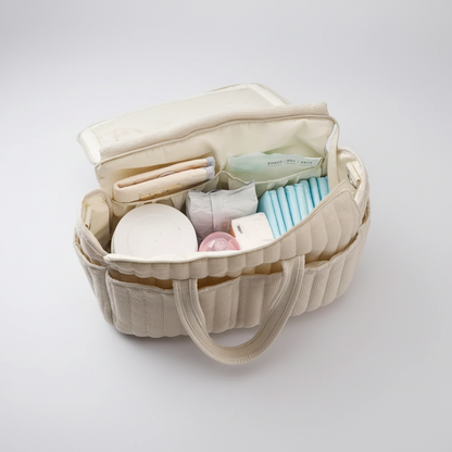 sac a langer bebe beige remplis