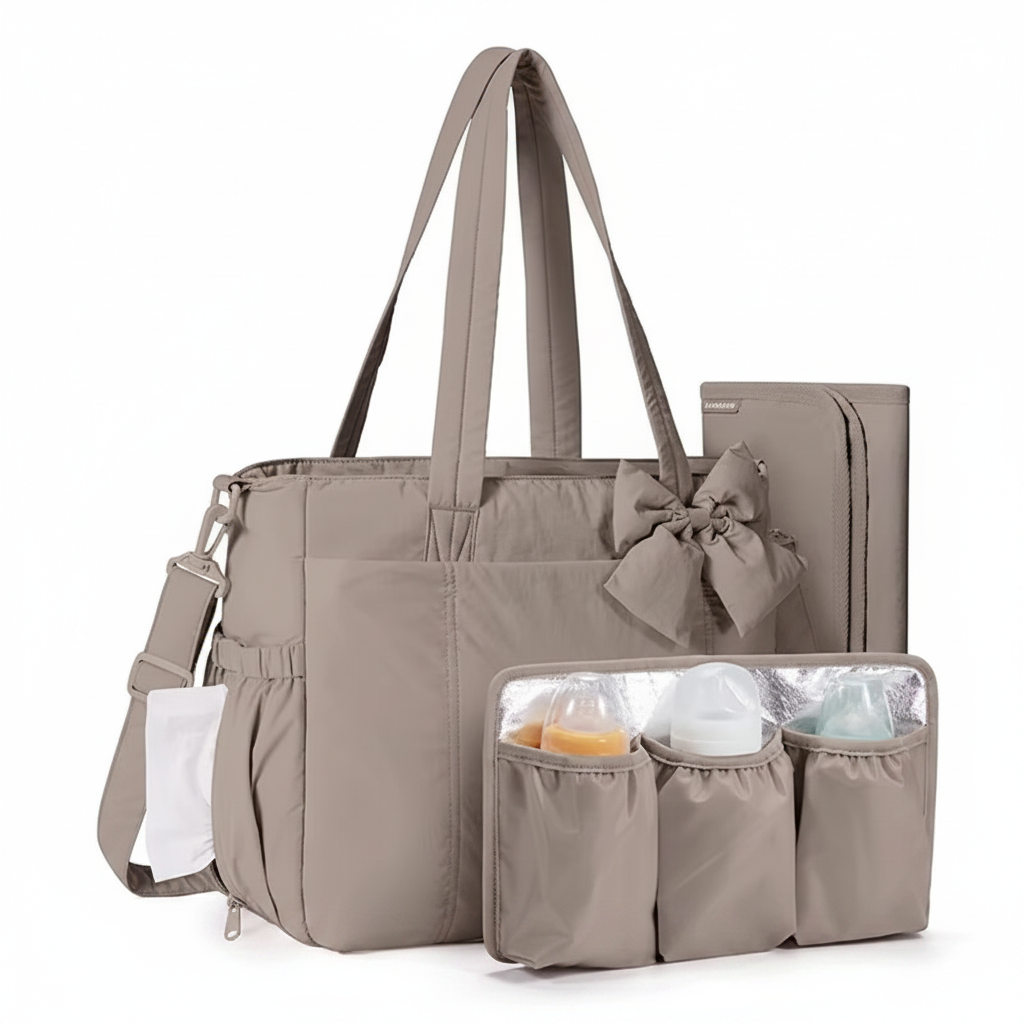 sac à langer bebe brun
