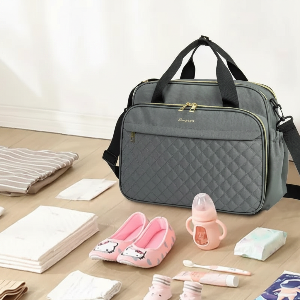 sac à langer bébé gris
