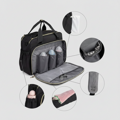 sac à langer bébé noir intérieur