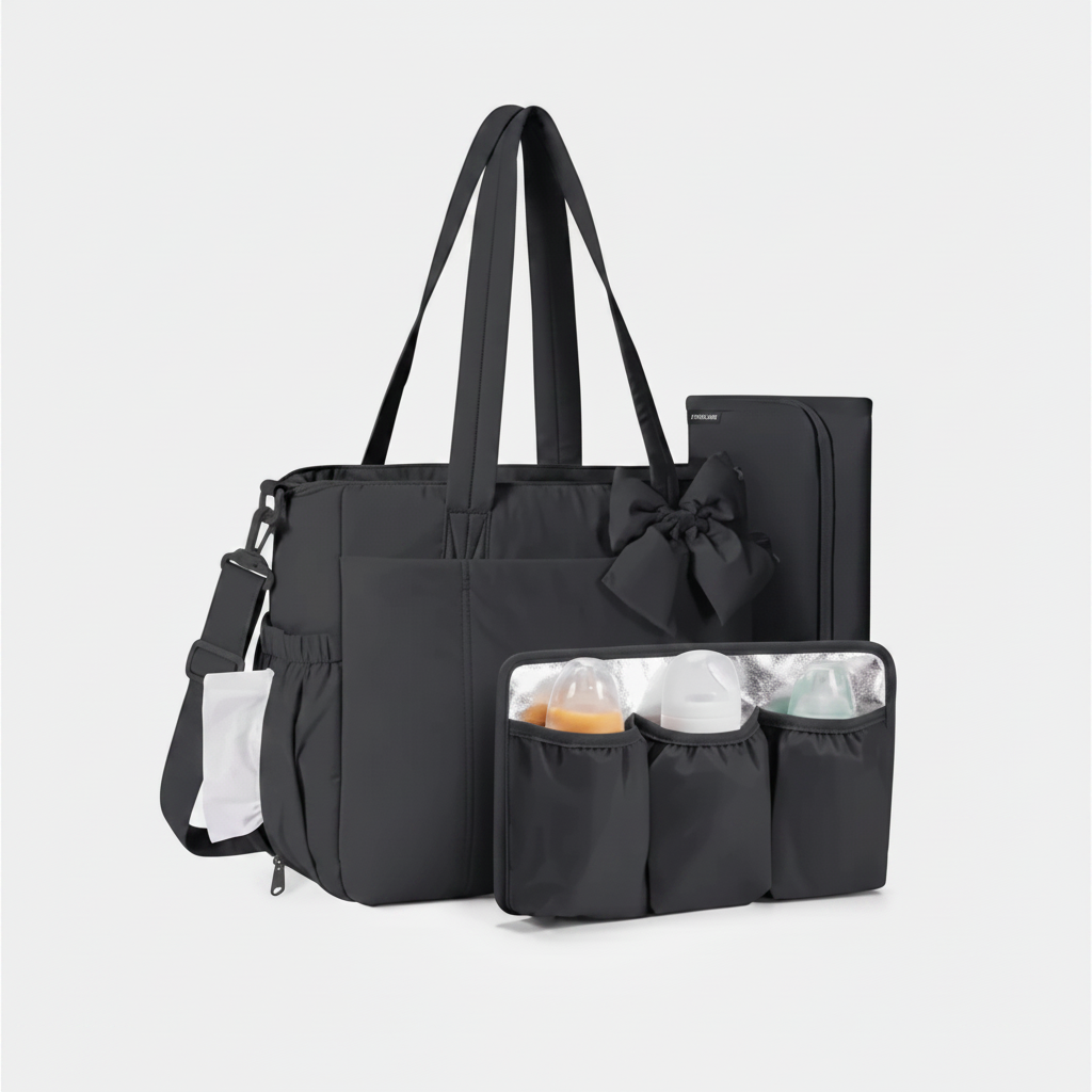 sac à langer bebe noir