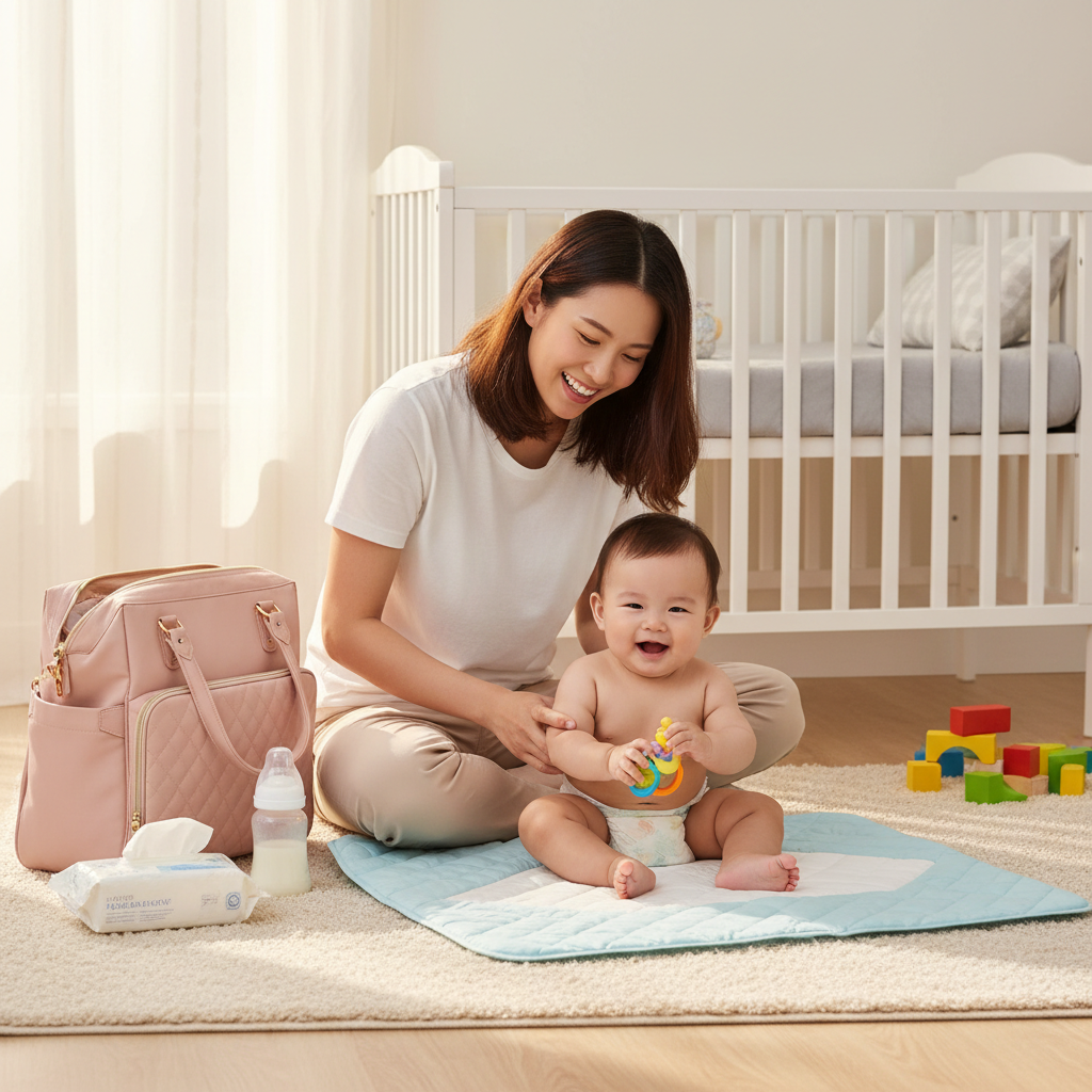 sac à langer bebe rose chambre