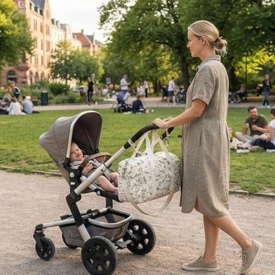 sac à langer feuille maman poussette
