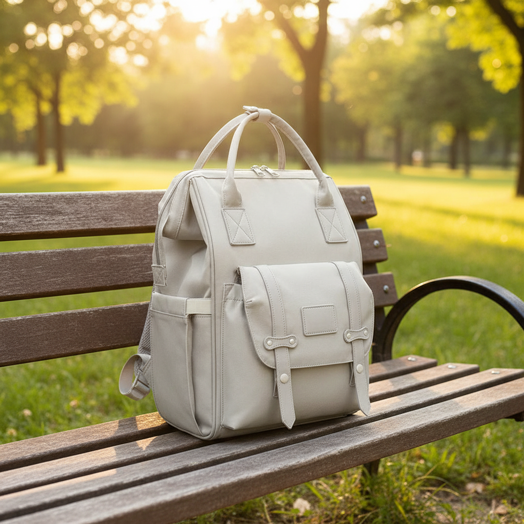 sac à langer sac à dos beige