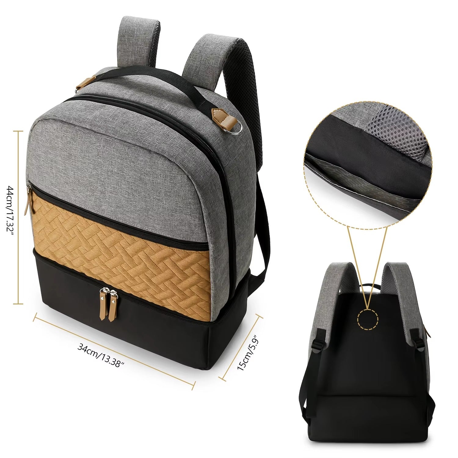 sac a langer sac a dos dimensions