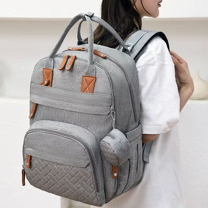 sac à langer sac à dos gris femme