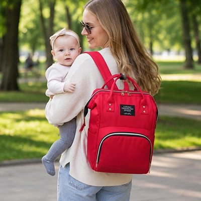 sac à langer sac à dos maman rouge sentier