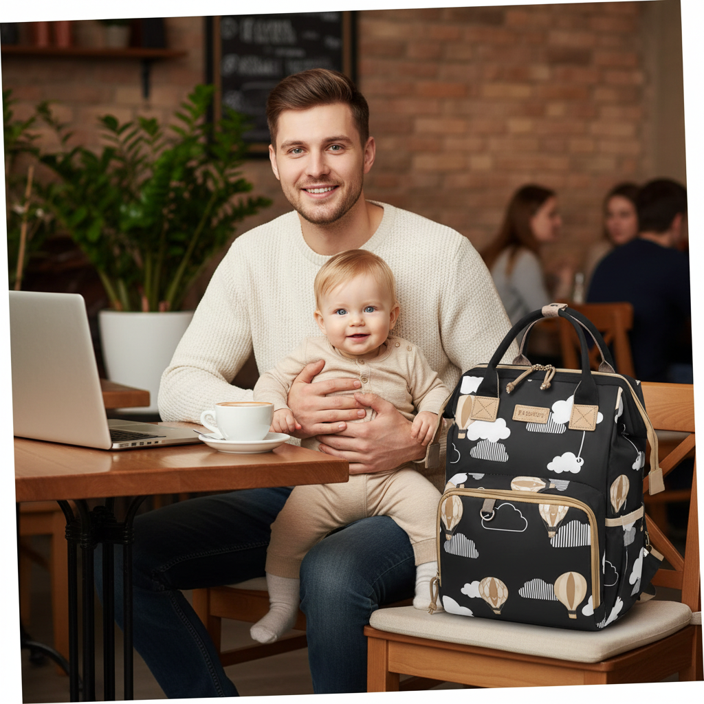 sac a langer sac a dos papa café