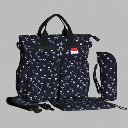 sac bebe à langer black floral