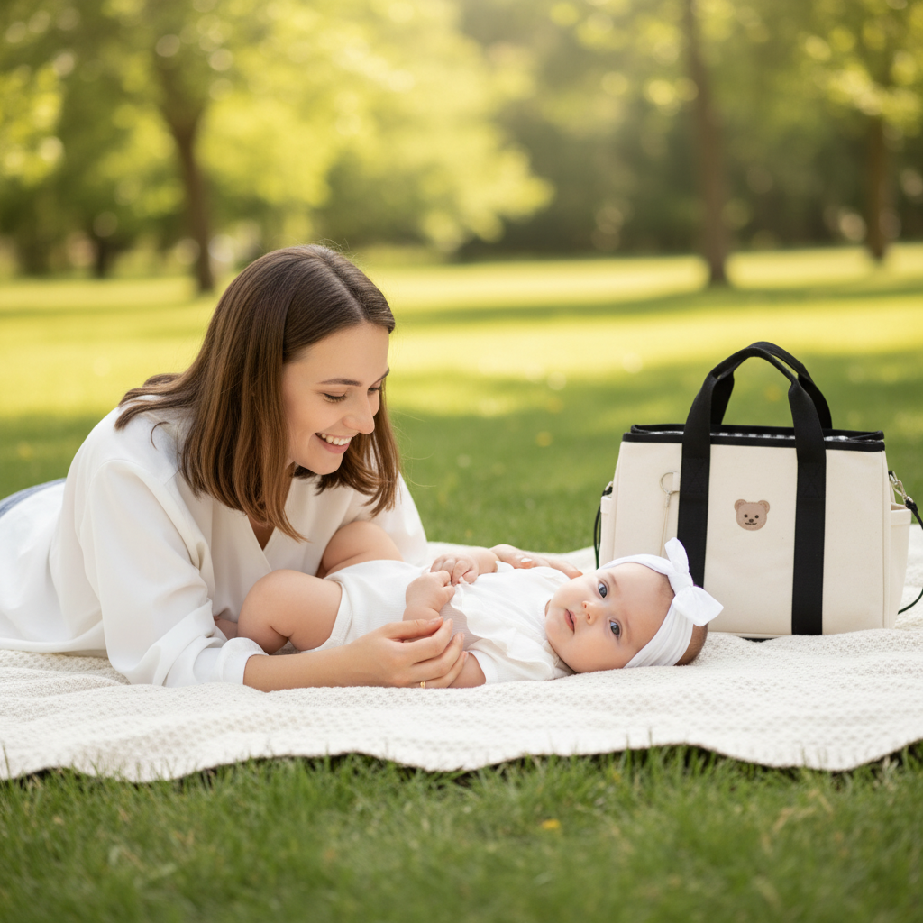 sac langer avec maman couverture picnic