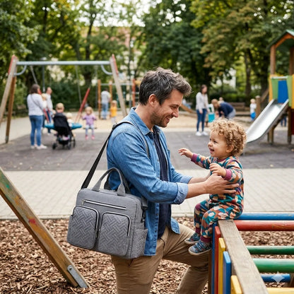 sac langer gris papa parc