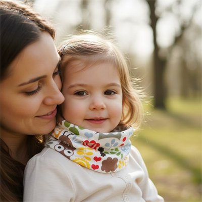 tour de cou bebe hibou calin maman