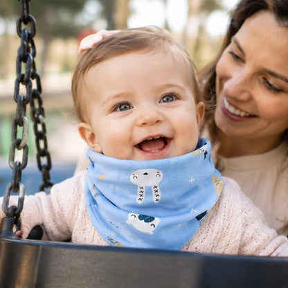 Tour de cou enfant bleu maman balançoire