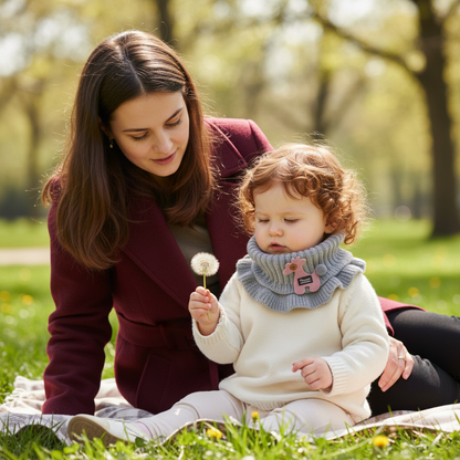 tour de cou pour bebe gris maman pissenlit couverture