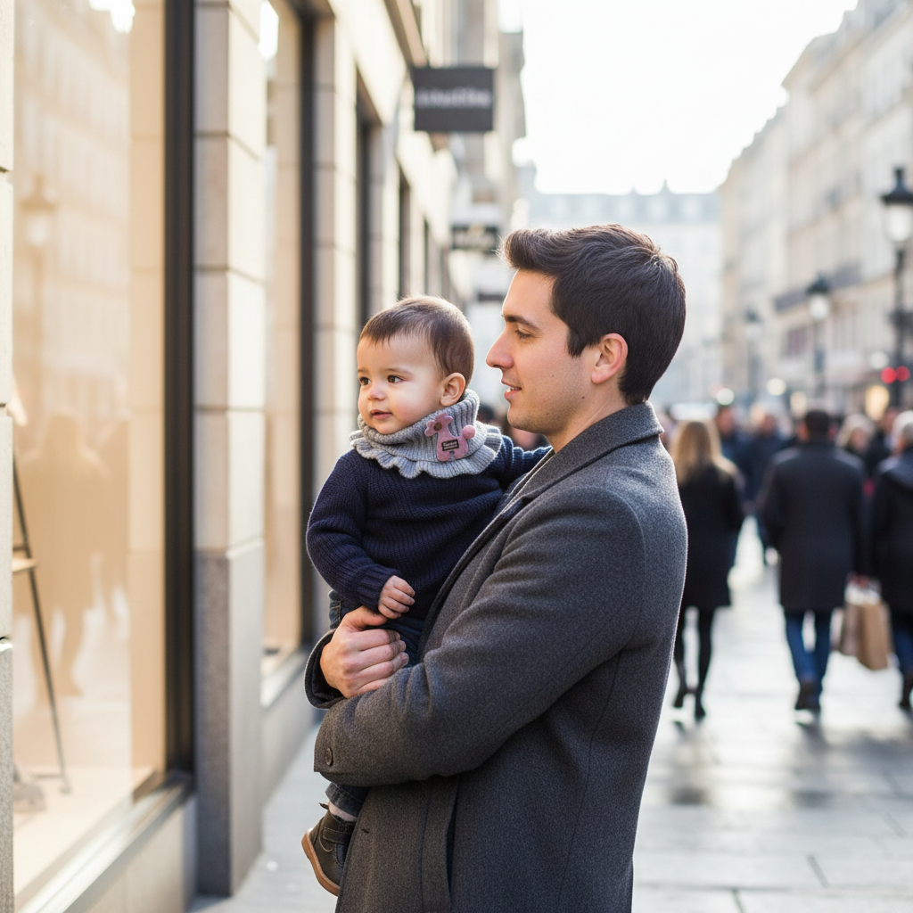 tour de cou  pour bebe gris papa vitrine magasins